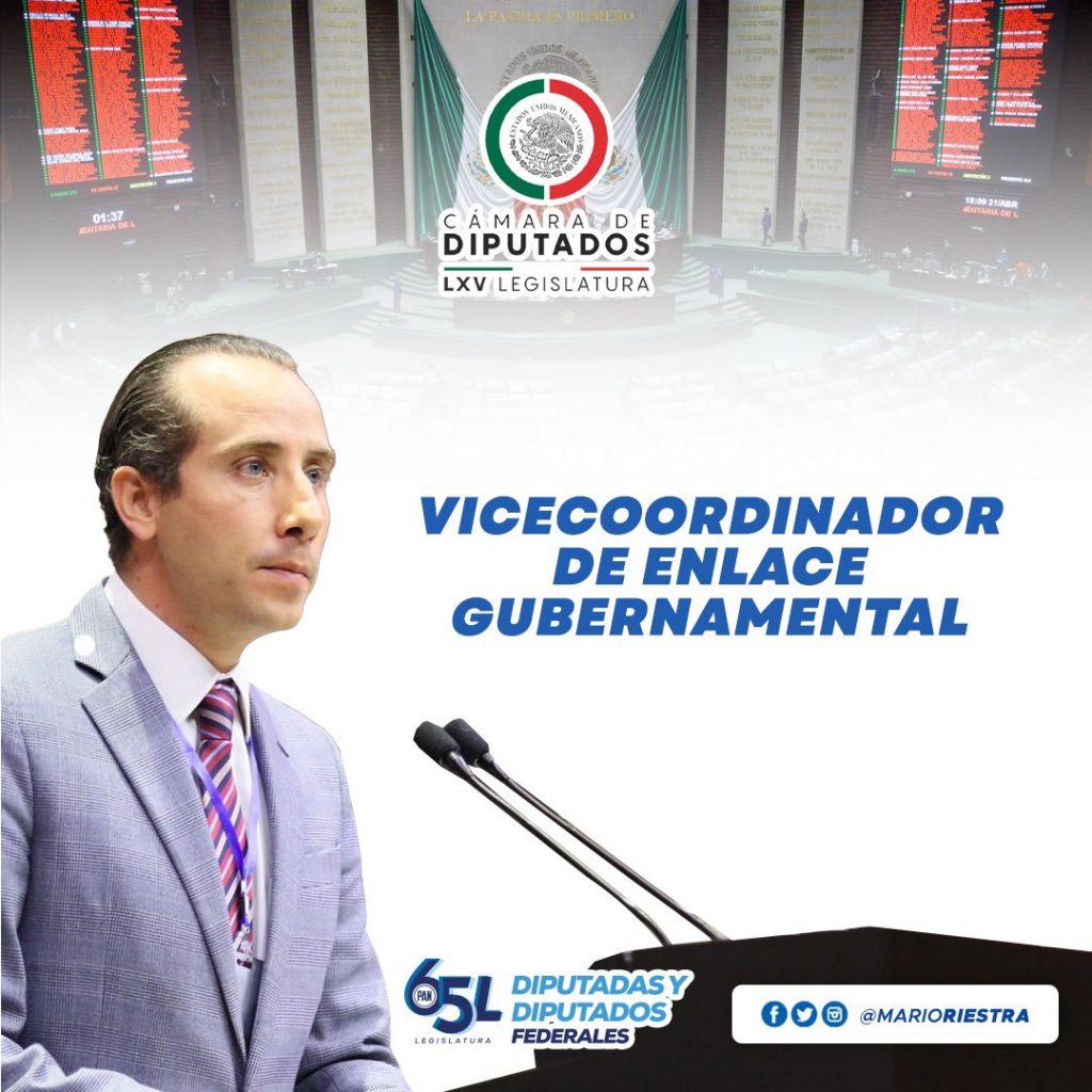 Nombra GL PAN a Mario Riestra vicecoordinador de Enlace Gubernamental