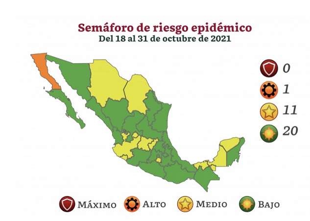Puebla regresa el lunes a verde en el Semáforo de Riesgo Epidémico por Covid 