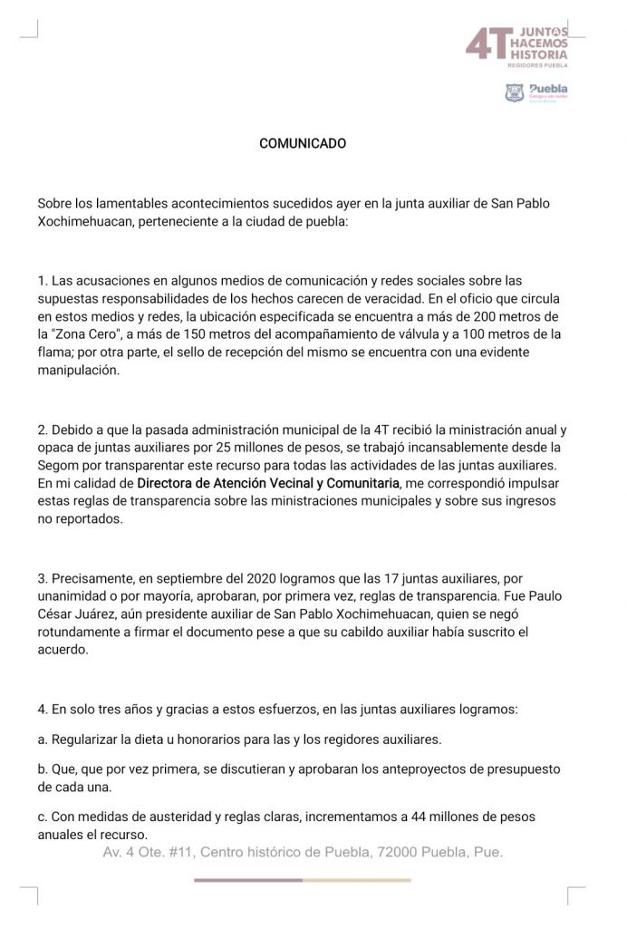 Regidora Elisa Molina niega acusaciones y denuncia que fue trucado el oficio presentado en su contra