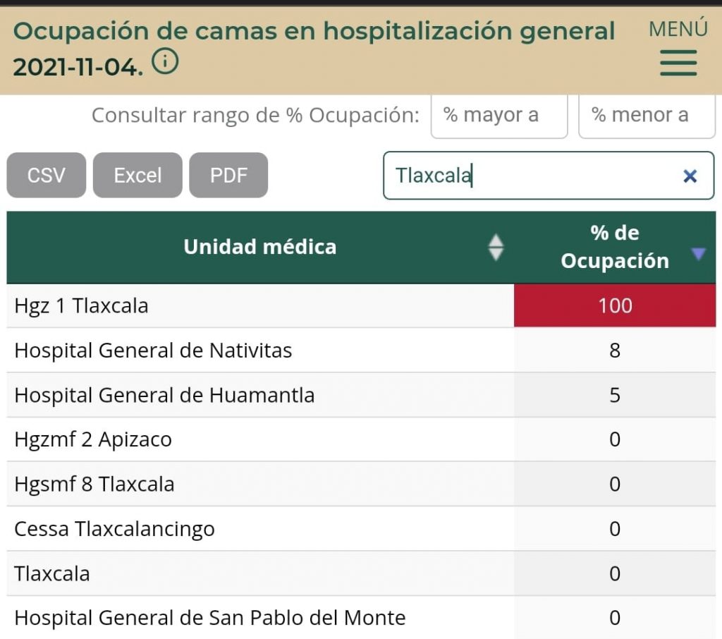 Tlaxcala, Nativitas, Huamantla y San Pablo del Monte, municipios del estado con más pacientes en camas de hospital con ventilador: Salud federal