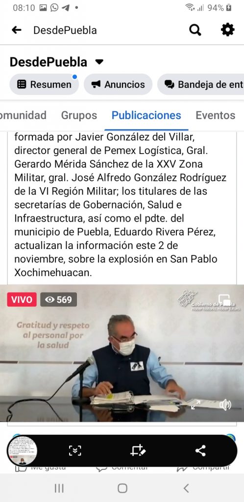 Video desde Puebla y una buena noticia: El lunes pasado fue el primer día sin muertes por Covid en Puebla durante los últimos 20 meses