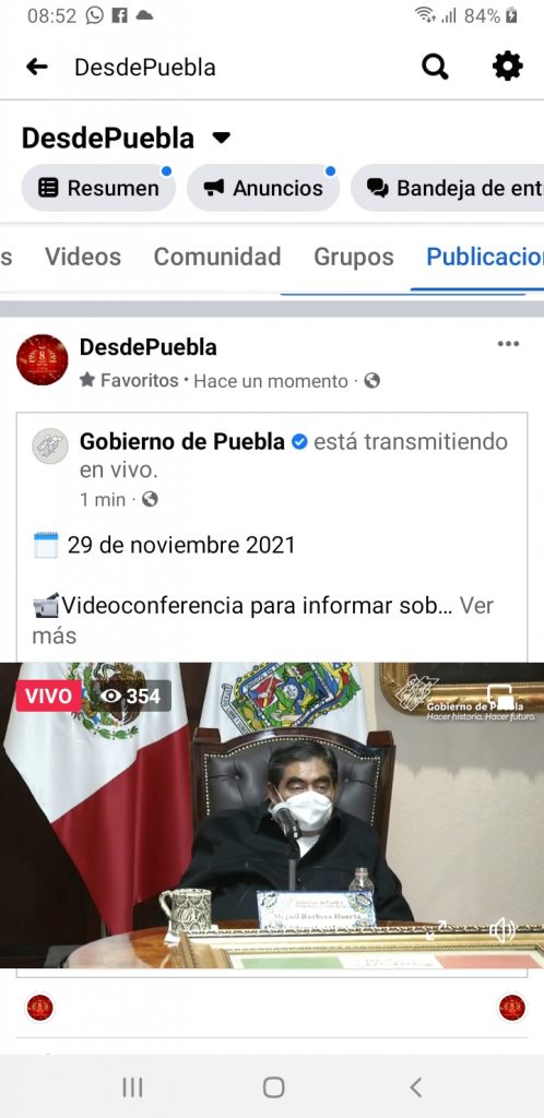 Puebla no volverá a cerrar la actividad económica, subrayó el gobernador Miguel Barbosa Huerta
