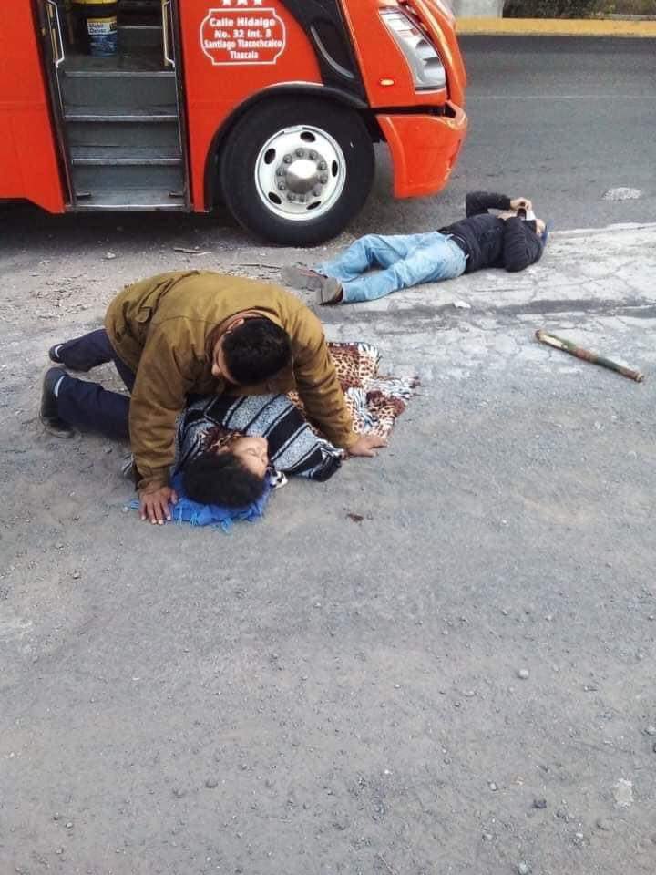 Violento asalto a transporte público deja dos heridos en Huejotzingo