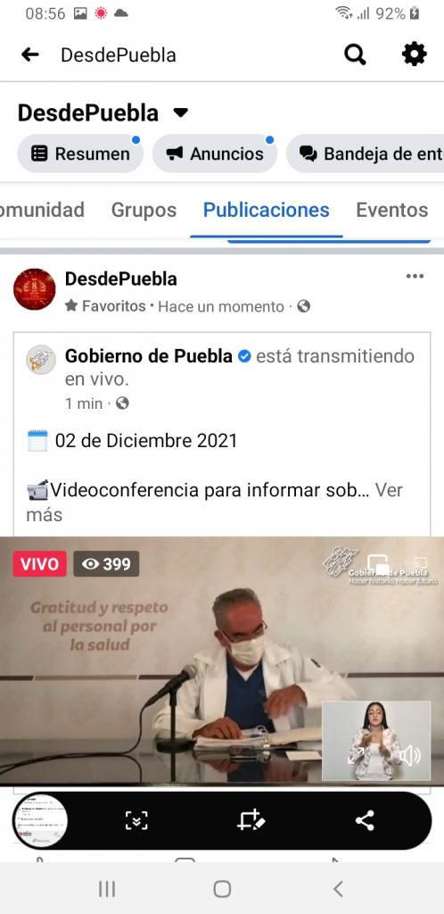Parte de Guerra Puebla jueves 2: Se sumaron 19 contagios y 5 fallecidos más por Covid en las últimas horas, informó el secretario de Salud