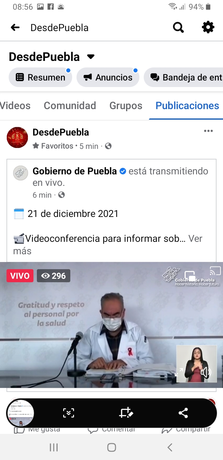 Parte de Guerra Puebla martes 21: La entidad lleva 16 mil 355 defunciones por Covid