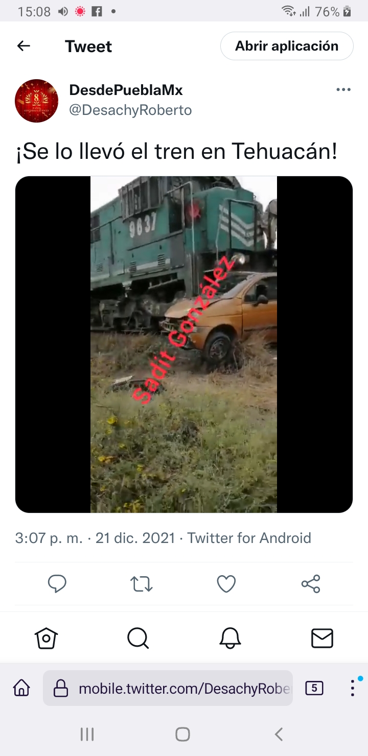 Video desde Puebla: ¡ Se lo llevó el tren en Tehuacán!
