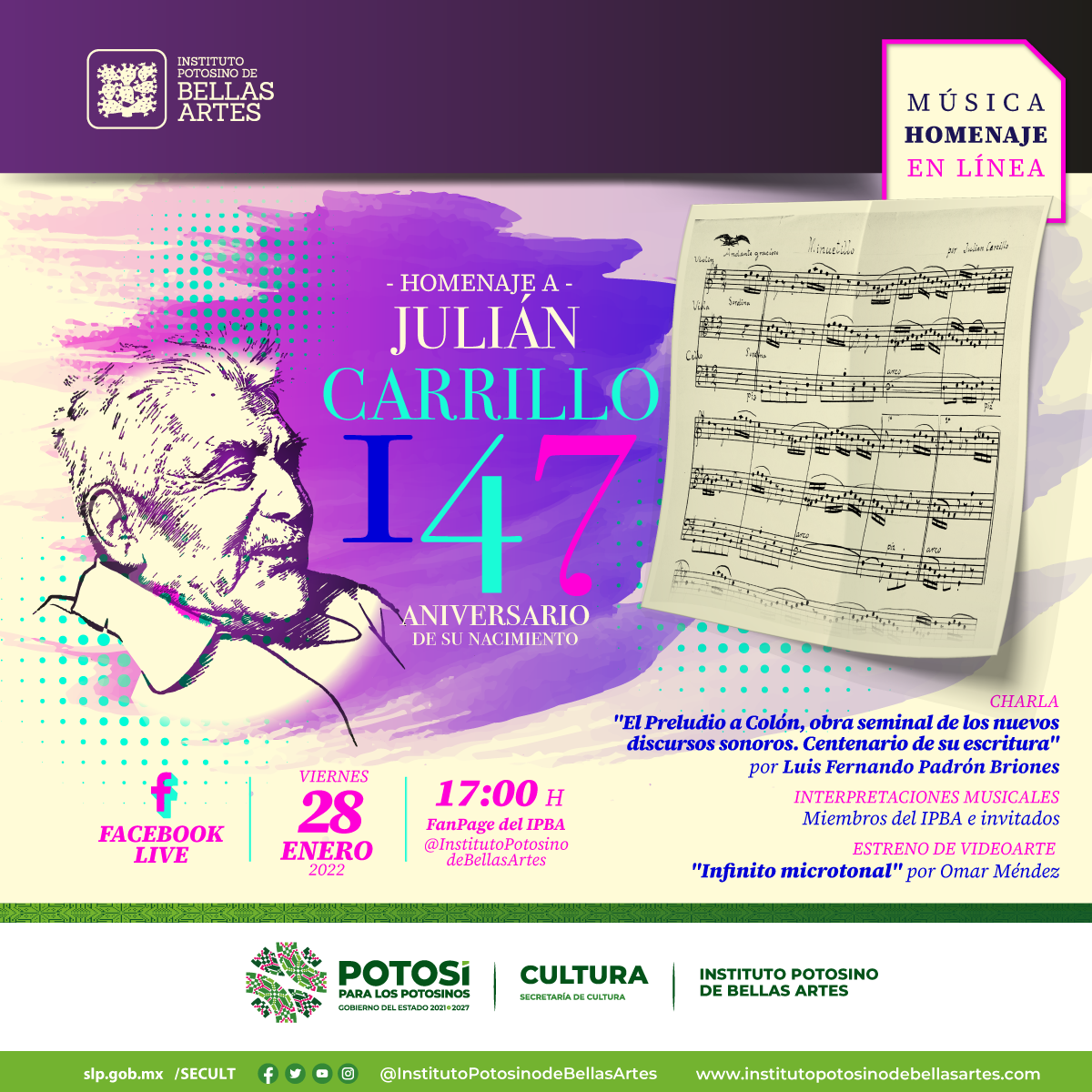 IPBA prepara su tradicional homenaje a Julián Carrillo