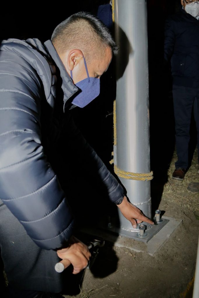 Mundo Tlatehui inaugura sistema de alumbrado público en Inspectoría Concepción La Cruz