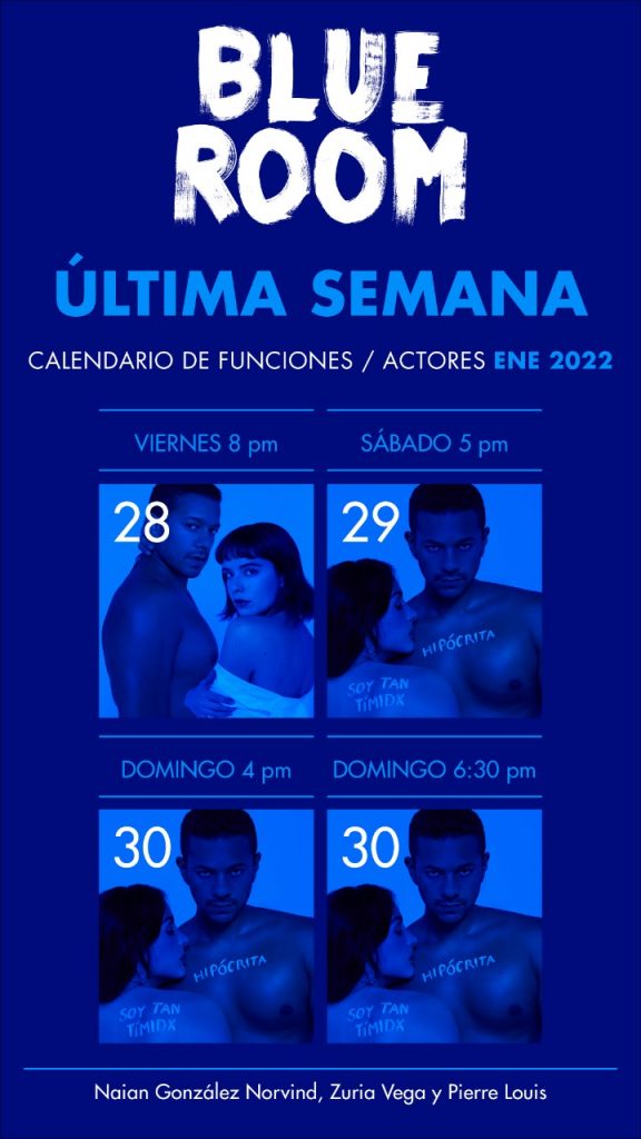 La exitosa obra “Blue Room” concluye temporada este fin de semana en el Teatro Virginia Fábregas en CDMX.