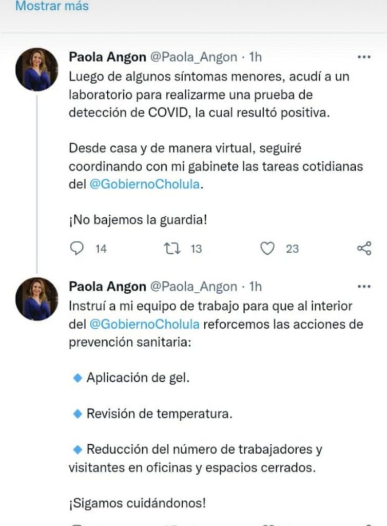 Paola Angon da positivo a covid-19