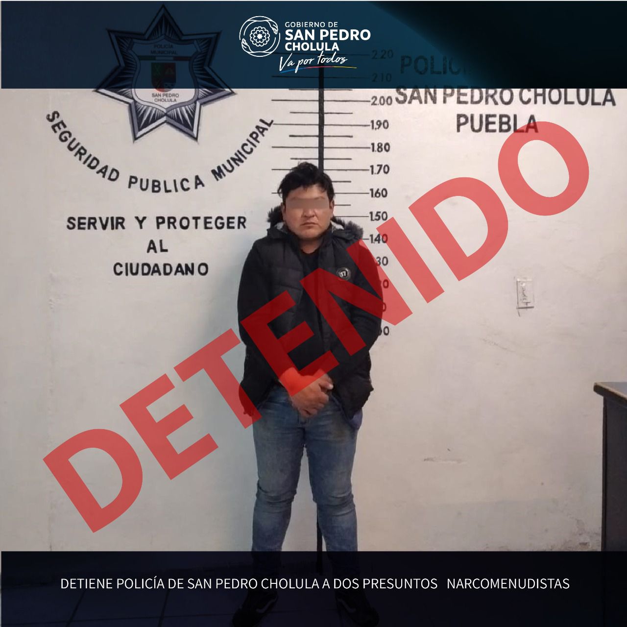 Policía de San Pedro Cholula detiene a dos presuntos narcomenudistas