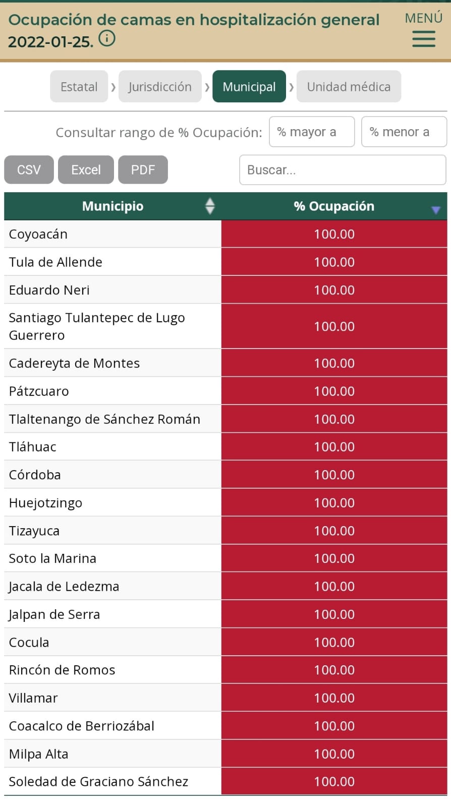 San Pedro Cholula, Huejotzingo y Acatlán, entre los municipios del país con elevada ocupación hospitalaria: Red Irag