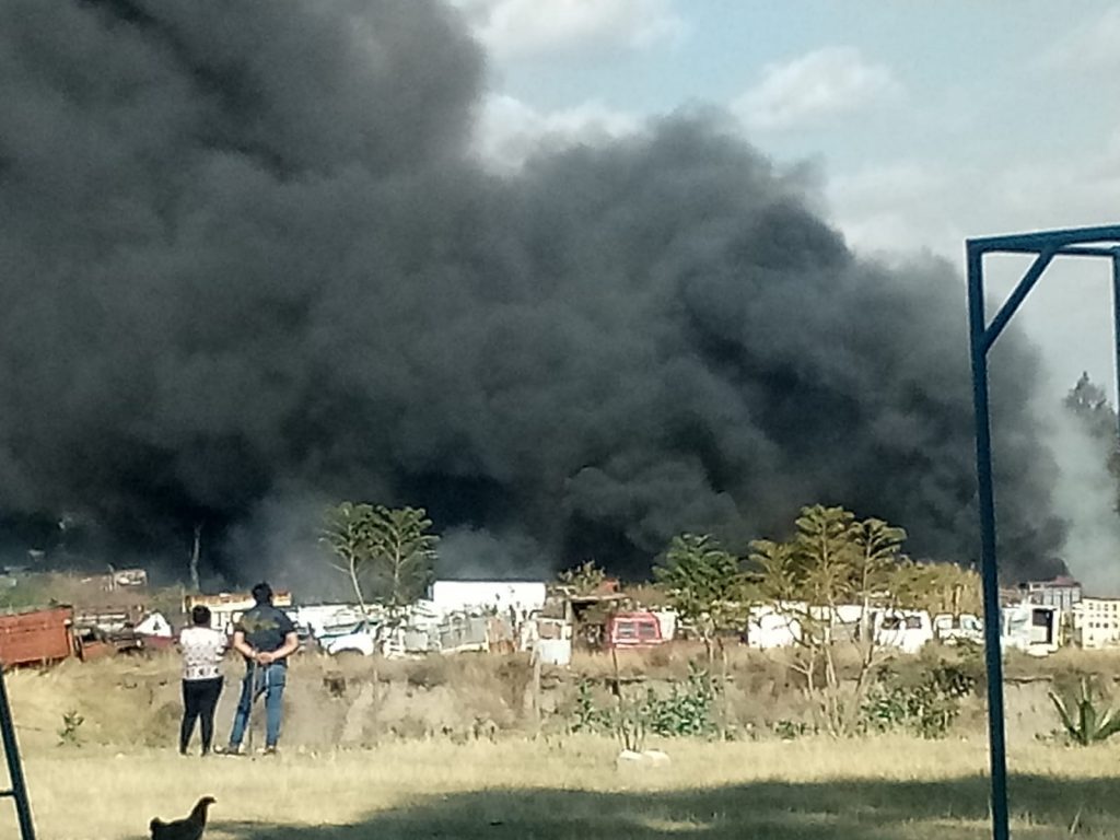 Se quema corralón en la Guadalupe Hidalgo