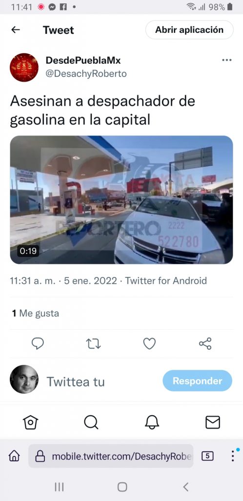 Video desde Puebla: Asesinan a despachador de gasolina en la capital