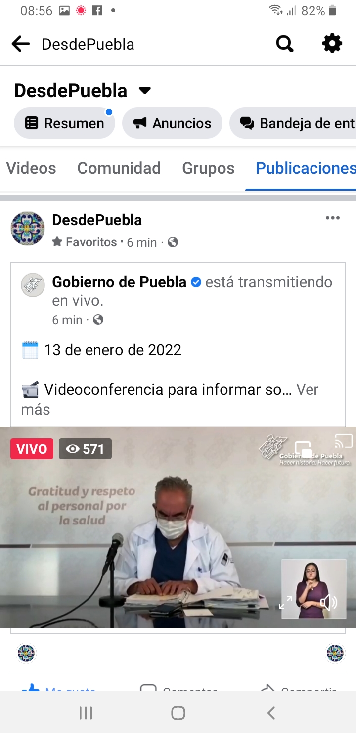 Parte de Guerra Puebla jueves 13: Ayer fueron 553 contagios y 2 fallecidos más por Covid en el estado, alertó José Antonio Martínez García