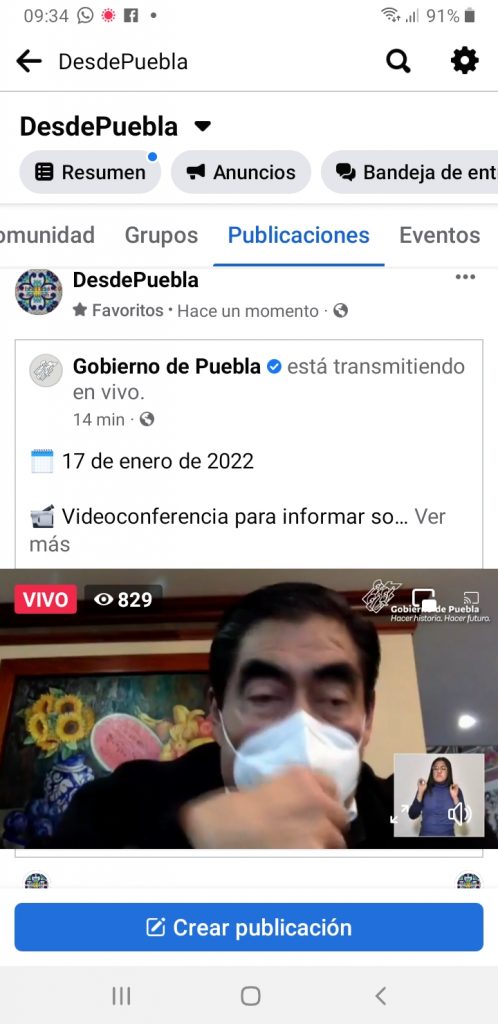 Video desde Puebla: Gobernador Barbosa dio positivo a Covid