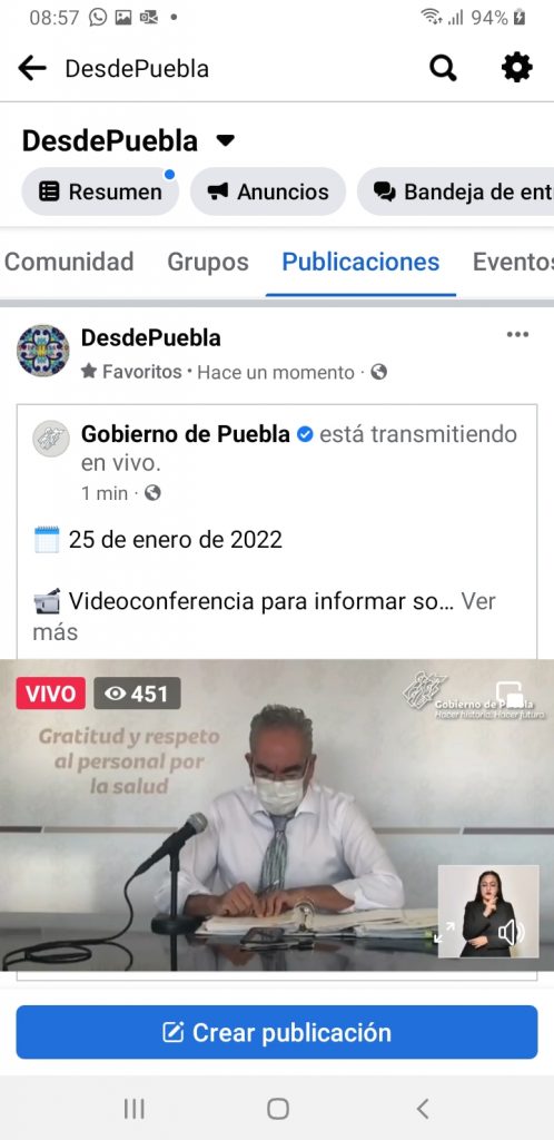 Parte de Guerra Puebla martes 25: La entidad lleva 16 mil 501 muertos y 133 mil 832 contagios de Covid