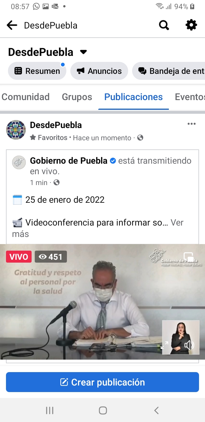 Parte de Guerra Puebla martes 25: La entidad lleva 16 mil 501 muertos y 133 mil 832 contagios de Covid