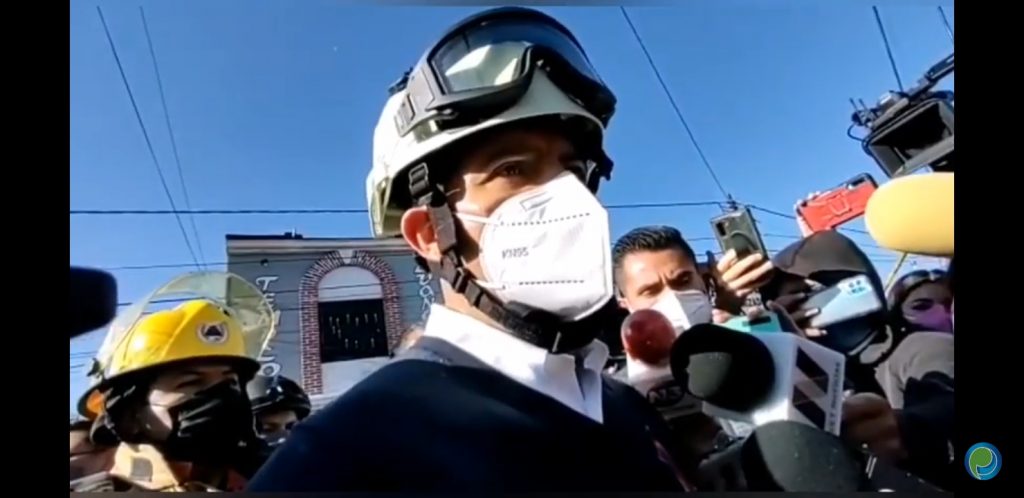 Video desde Puebla: Eduardo Rivera confirmó búsqueda de 3 personas en explosión en Defensores de la República
