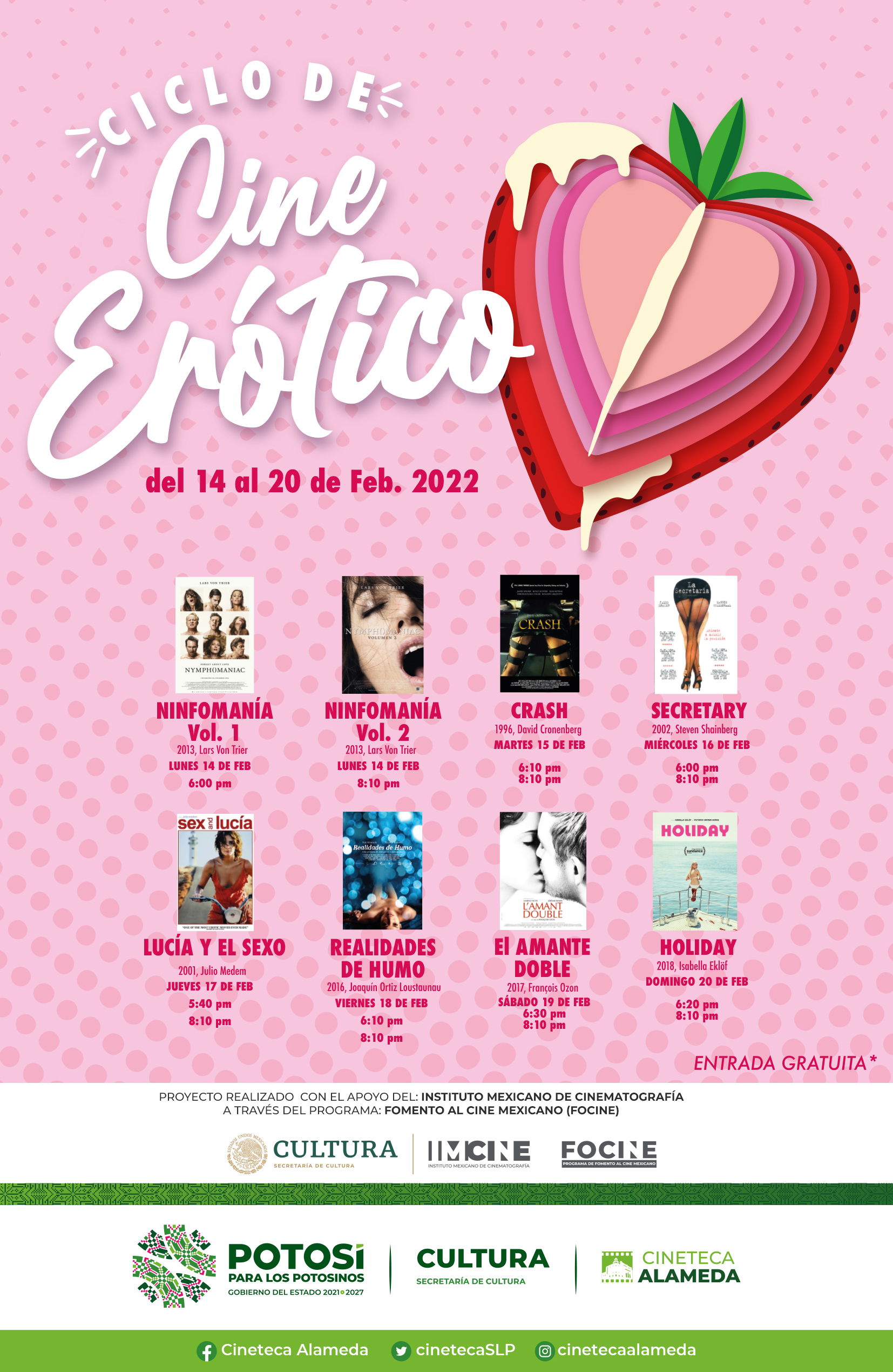 Ciclo de cine erótico  en la Cineteca Alameda del 14 al 20 de febrero