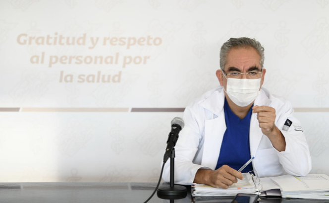 Video desde Puebla: Al corte de este jueves, hay en el estado 357 hospitalizados covid, el secretario de Salud