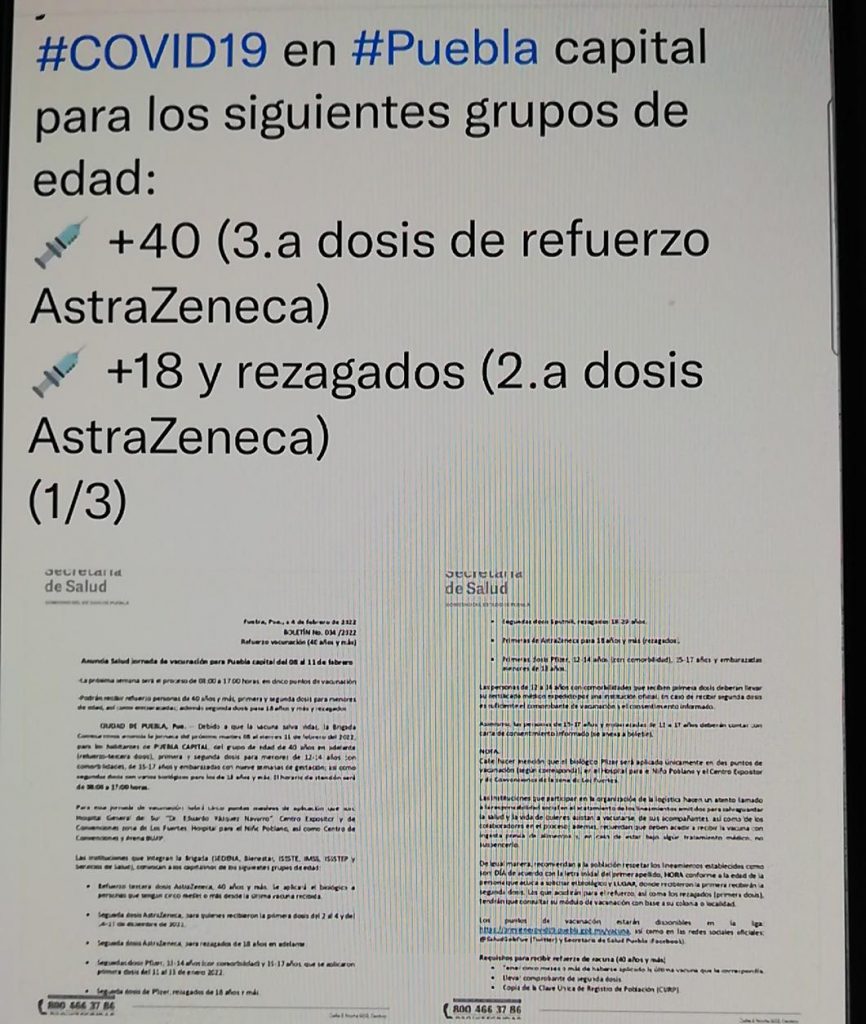Mañana arranca jornada de vacunación en la capital poblana