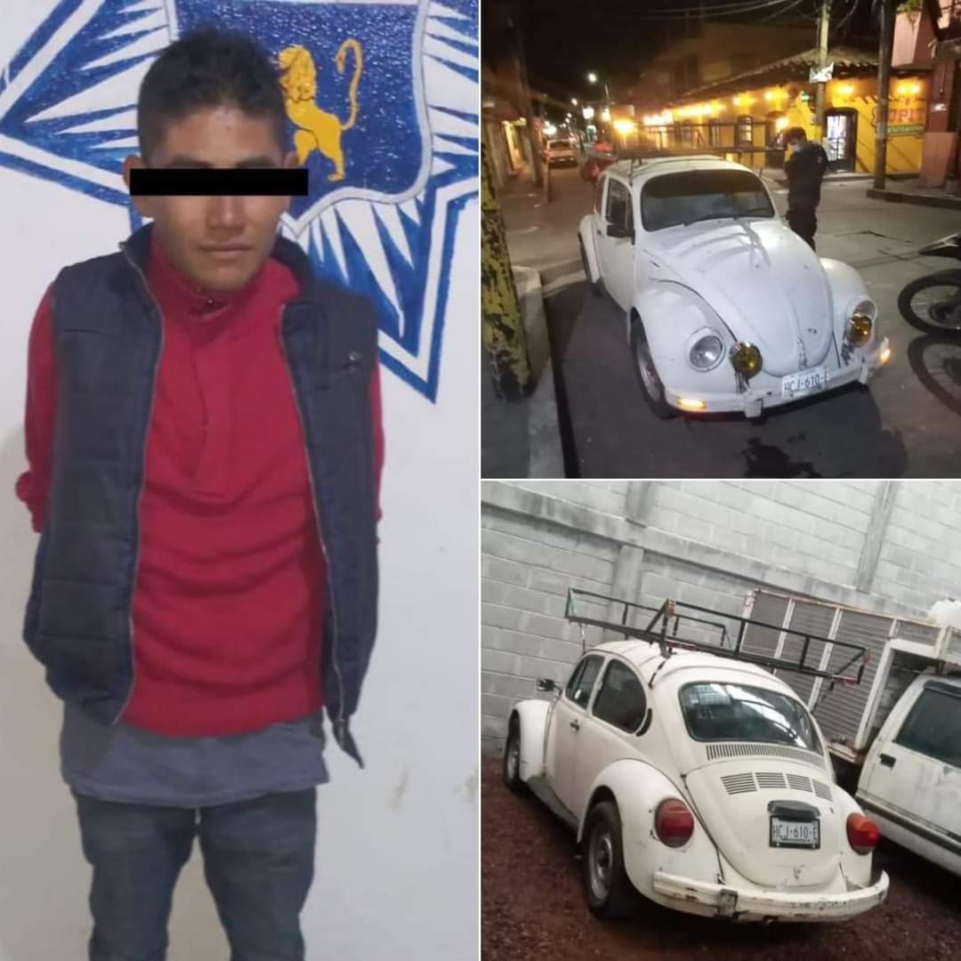 Cayó con un carro robado en Huauchinango
