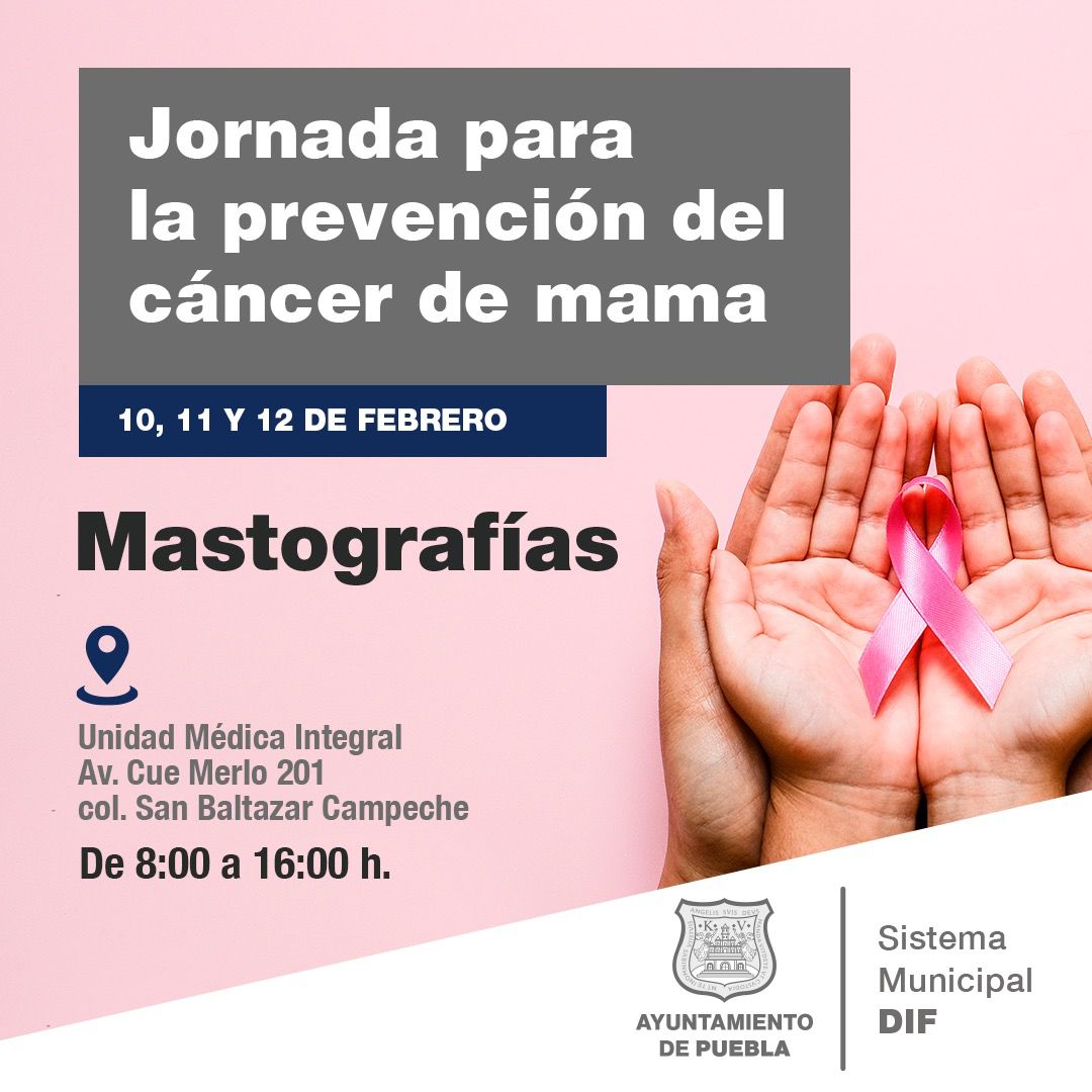 Ayuntamiento de Puebla convoca a la jornada de Mastografía en SMDIF