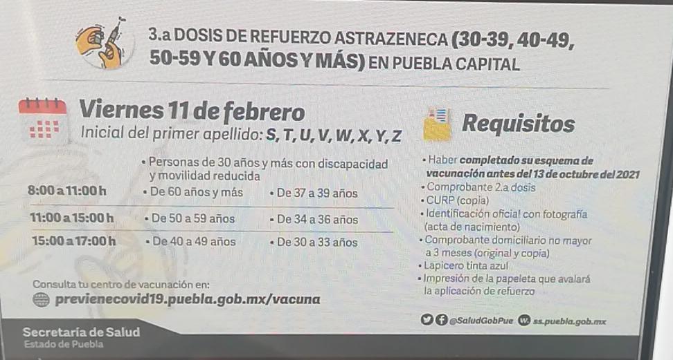 La semana entrante arrancará vacunación en Cholula y Tehuacán: SSA