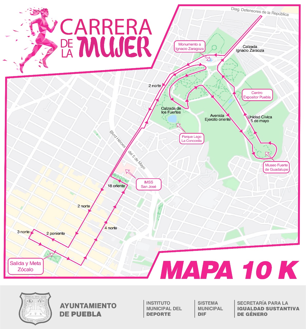 Ayuntamiento de Puebla organiza la Carrera de la Mujer
