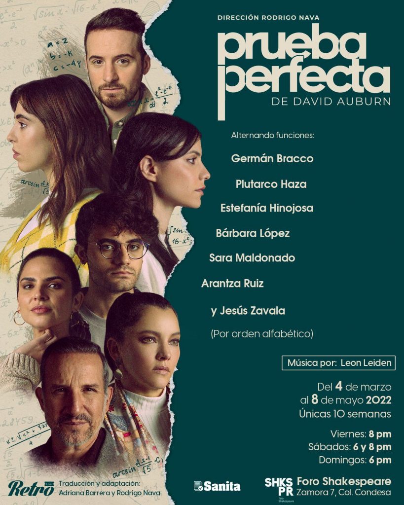 -La obra teatral “Prueba Perfecta” se estrena el viernes 4 de marzo en el Foro Shakespeare en CDMX