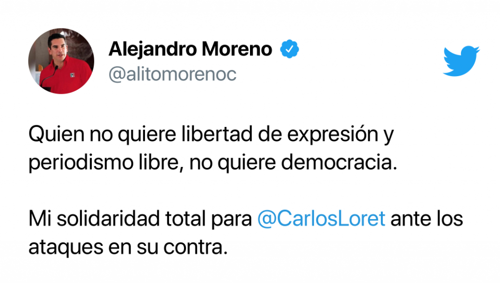 Expresa PRI rechazo total a los ataques de quienes desde el poder limitan e intimidan a periodistas
