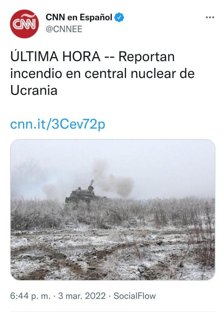 Reportan incendio en la planta nuclear de Zaporizhzhia, Ucrania, tras ataques rusos