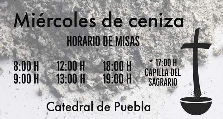 Miércoles de ceniza se realizará con todos los protocolos sanitarios: Arquidiócesis de Puebla  