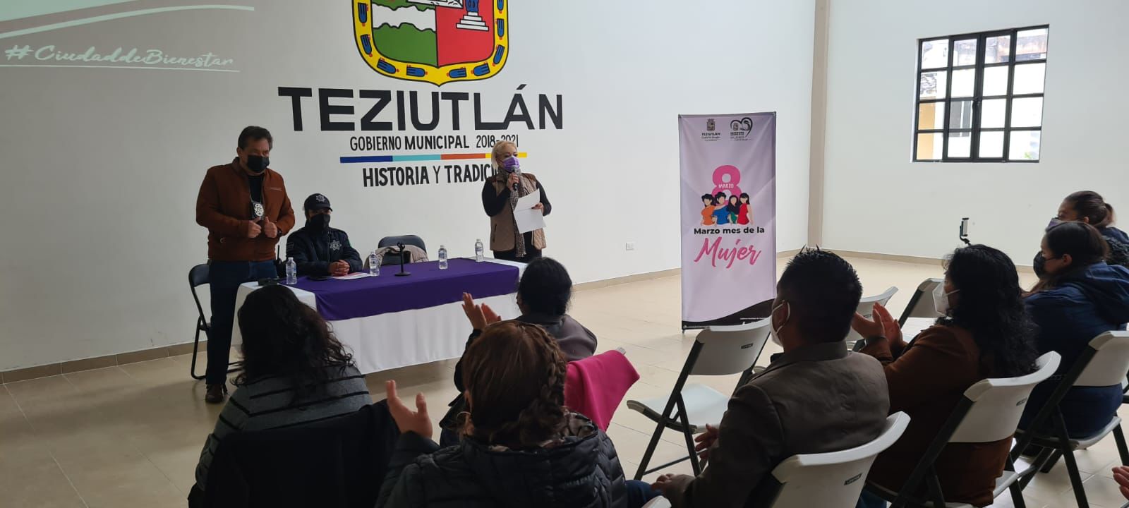 Presidentes de juntas auxiliares de Teziutlán reciben capacitación sobre cómo actuar ante denuncia de delitos contra mujeres
