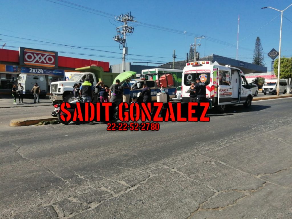 Menor de edad lesionado por accidente en Tehuacán