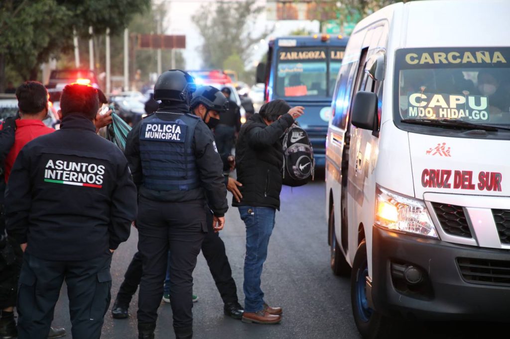 Ayuntamiento de Puebla realiza operativo de seguridad en el transporte público