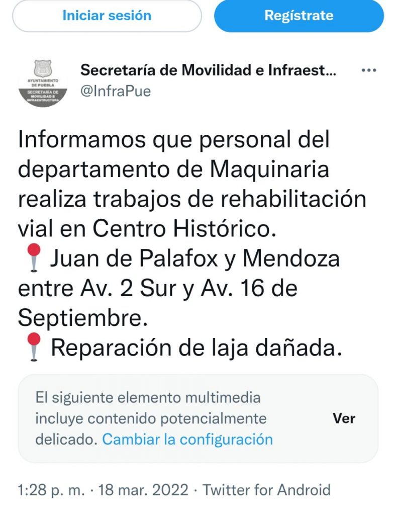 Gobiermo de Puebla capital realiza trabajos de rehabilitación en el centro histórico