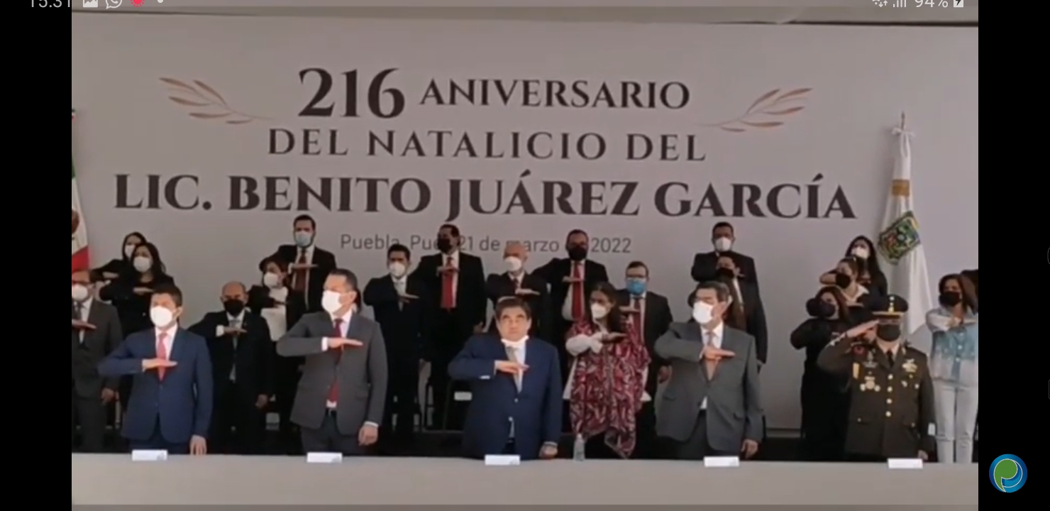 Video desde Puebla: Gobernador Barbosa encabeza ceremonia del natalicio de Benito Juárez