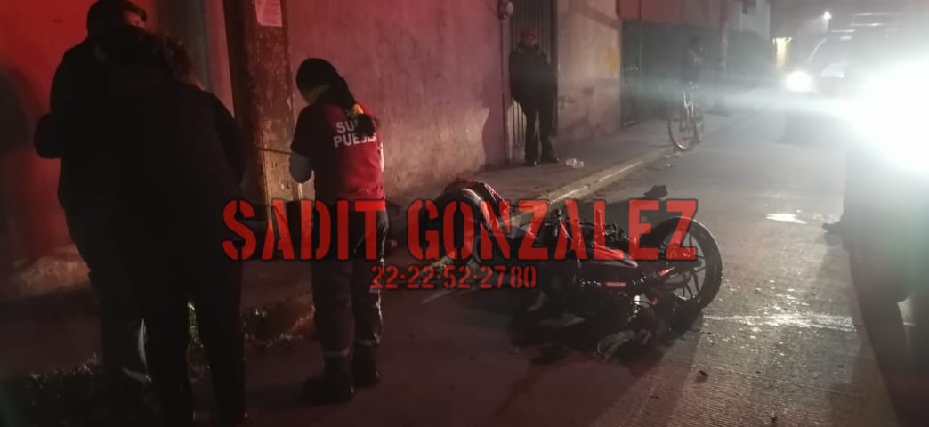 Muere motociclista tras derrapar en San Martín Texmelucan