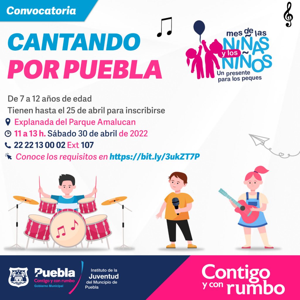 Niñas, niños y adolescentes todavía pueden inscribirse al concurso infantil “Cantando por Puebla”