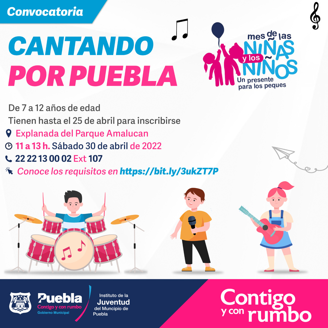 Niñas, niños y adolescentes todavía pueden inscribirse al concurso infantil “Cantando por Puebla”