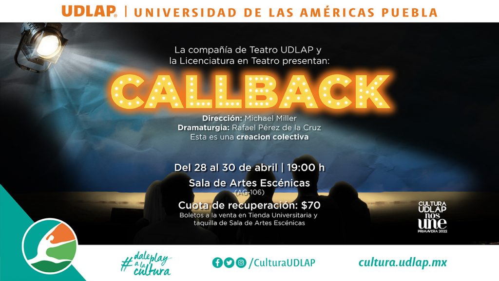 La Compañía de Teatro UDLAP y la Licenciatura en Teatro presentan dos puestas en escena