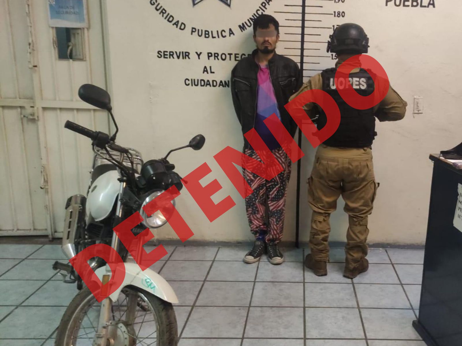 Policía de San Pedro Cholula atrapa a roba motocicletas