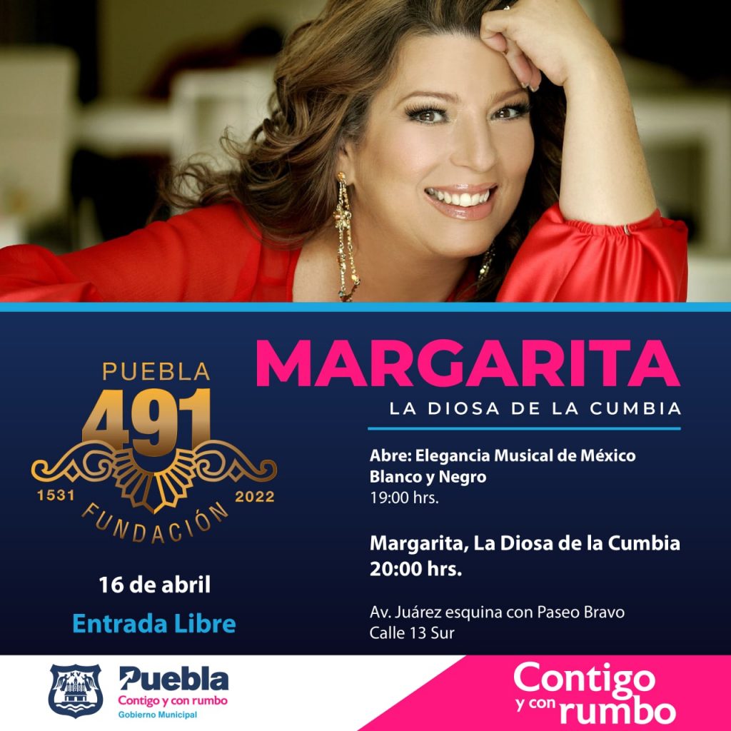 Margarita, la diosa de la cumbia, en el aniversario de Puebla capital