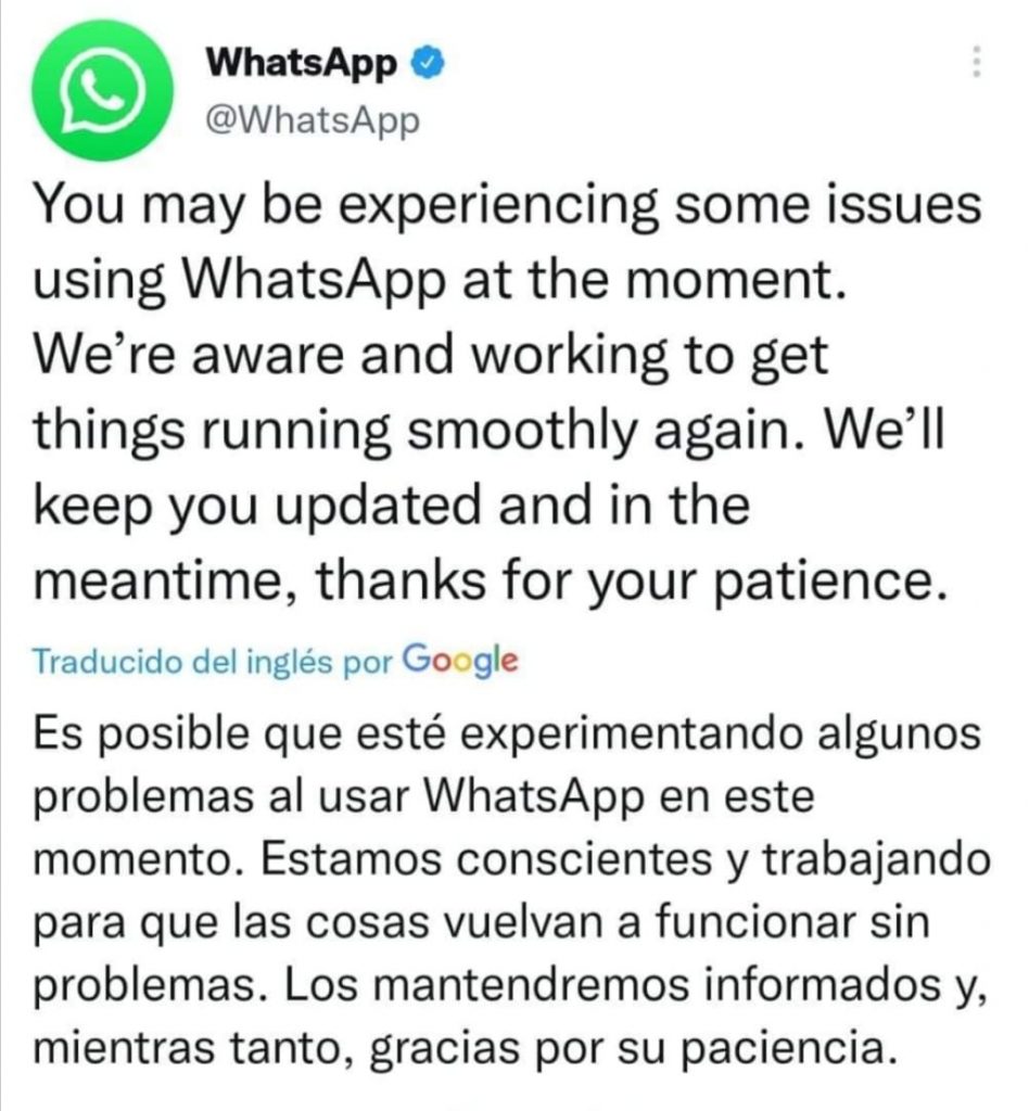 Última Hora Usuarios Reportan Fallas De Whatsapp En México 