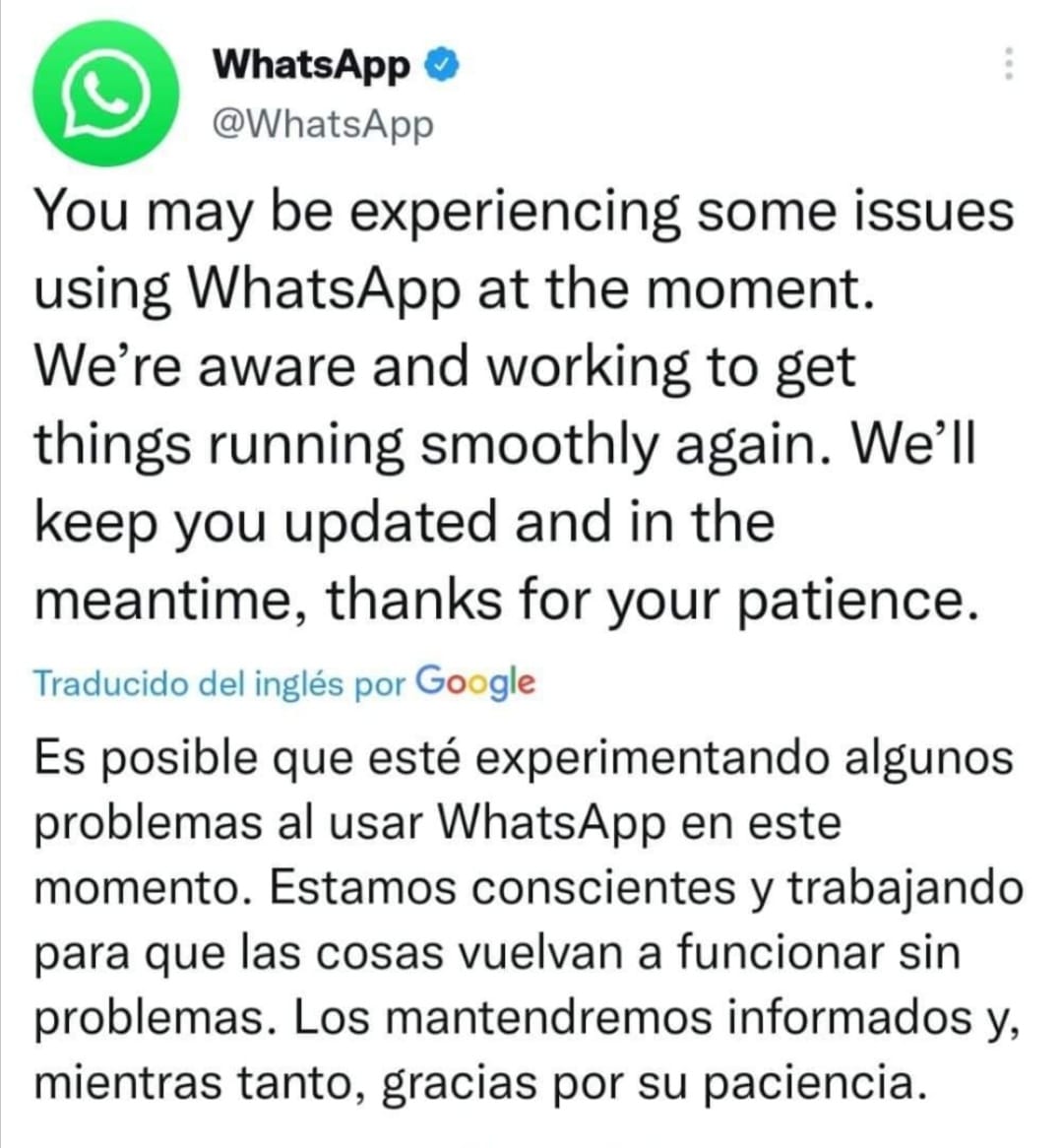 Última Hora: Usuarios reportan fallas de WhatsApp en México