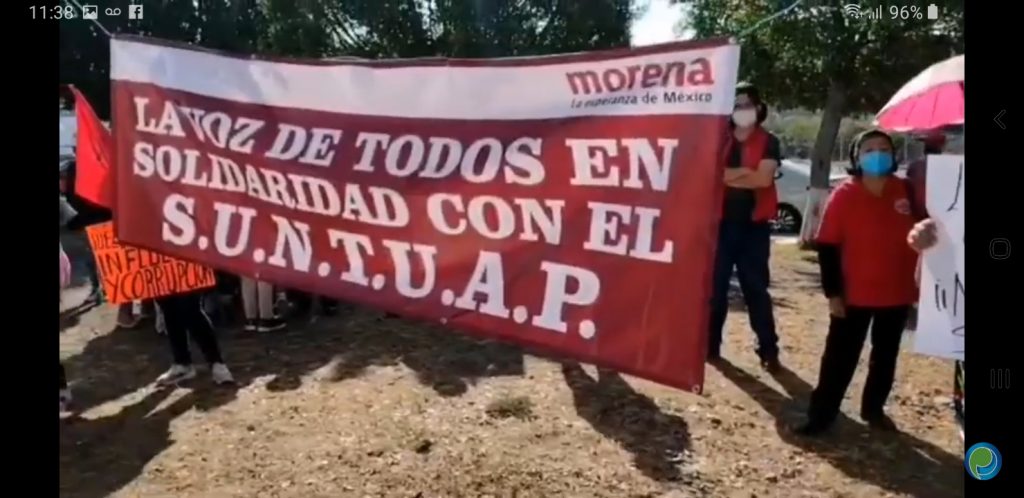 Video desde Puebla: Miembros del Suntuap se manifiestan ante el poder judicial luego de perder el terreno Vaquerías