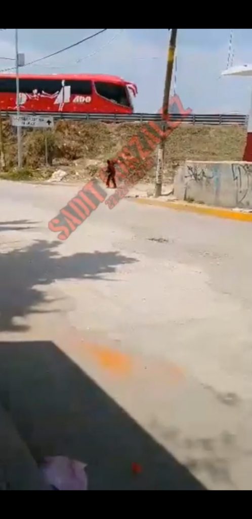 Video desde Puebla: Desquiciado avienta piedras a los camiones en la autopista