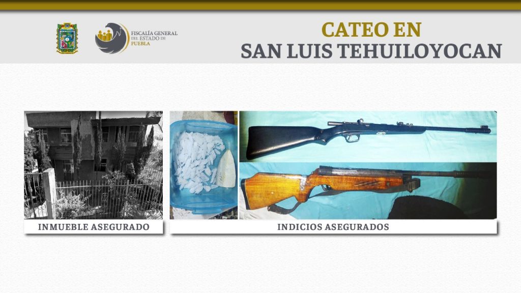 Drogas y armas por cateo en San Andrés Cholula